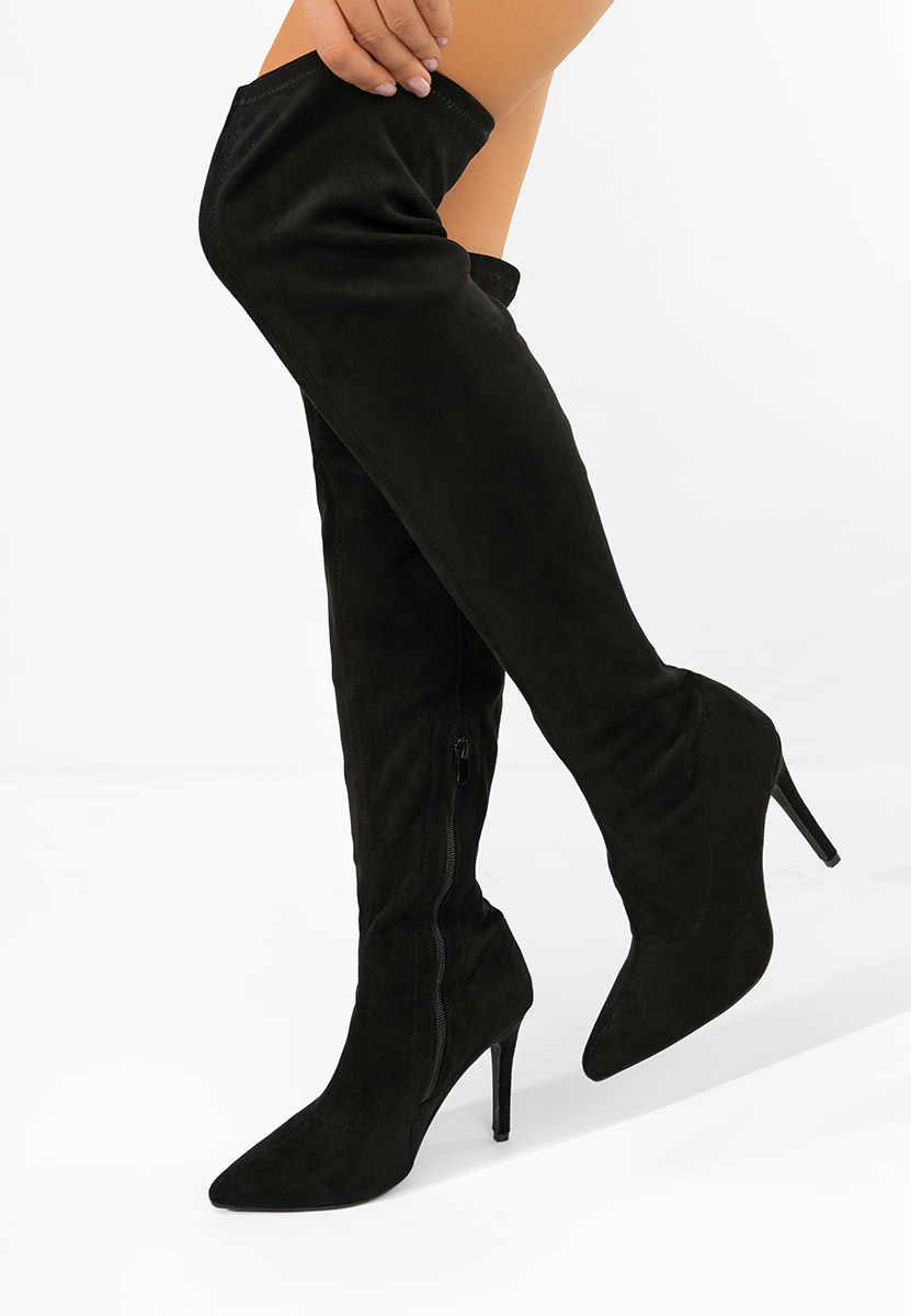 Glorise fekete hosszú szárú tűsarkú csizma Glorise fekete hosszú szárú tűsarkú csizma