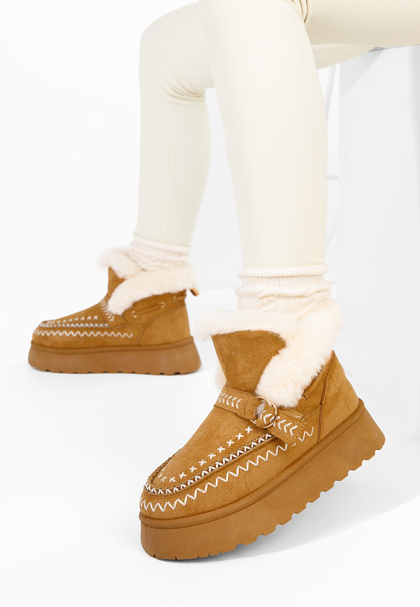 Tavoria camel telitalpú platform bokacsizma