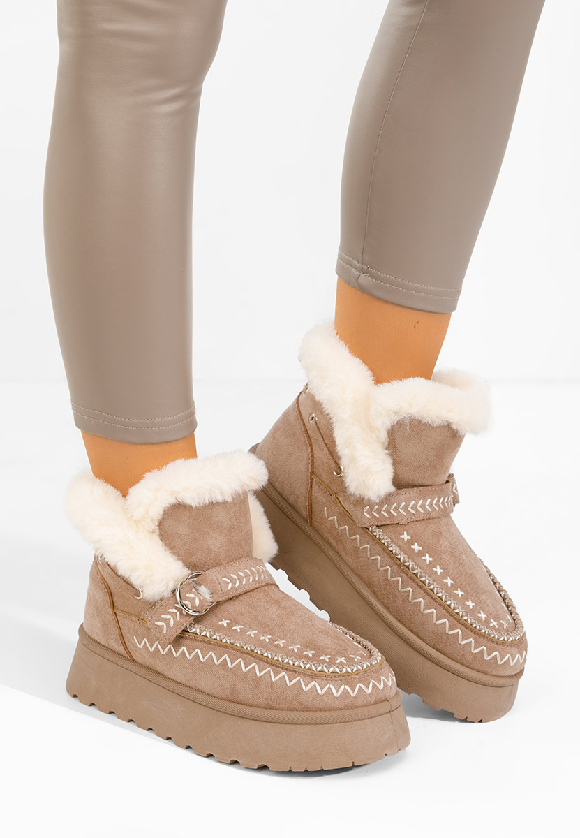 Tavoria khaki női téli bokacsizma