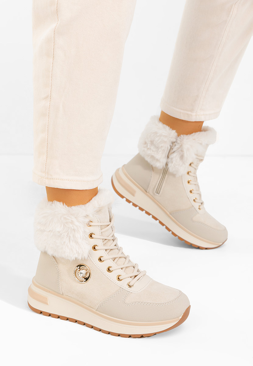 Grisia bézs női téli tornacipők