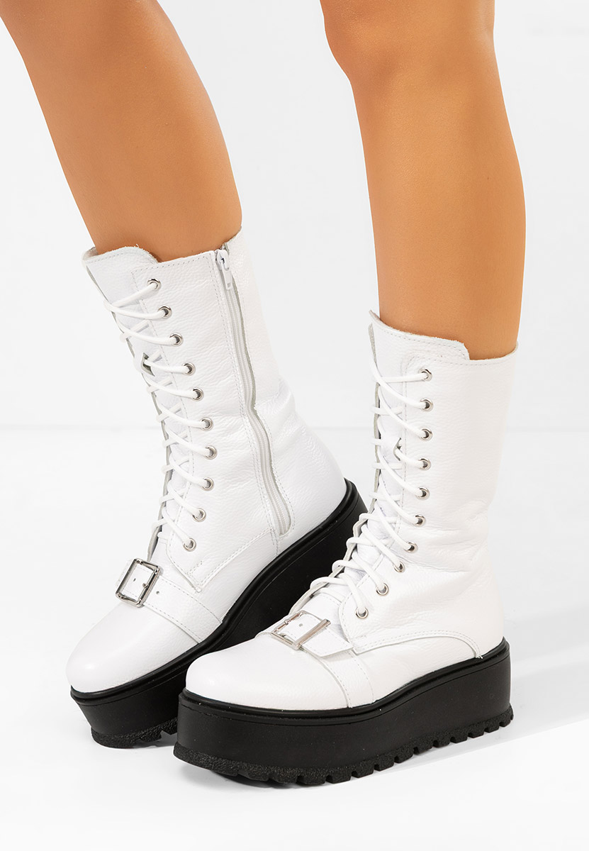 Sorelia fehér női bőr bokacsizma