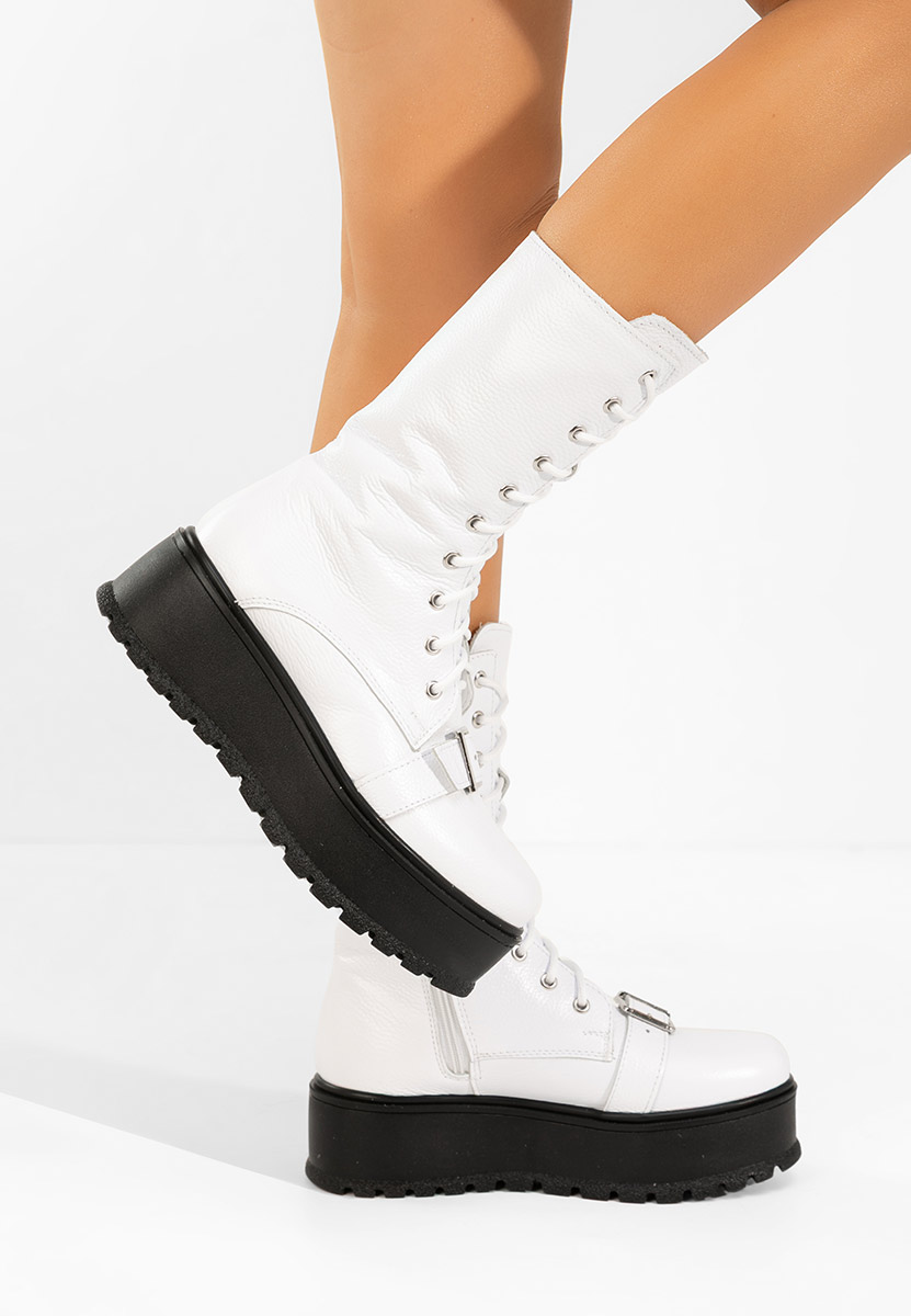 Sorelia fehér női bőr bokacsizma