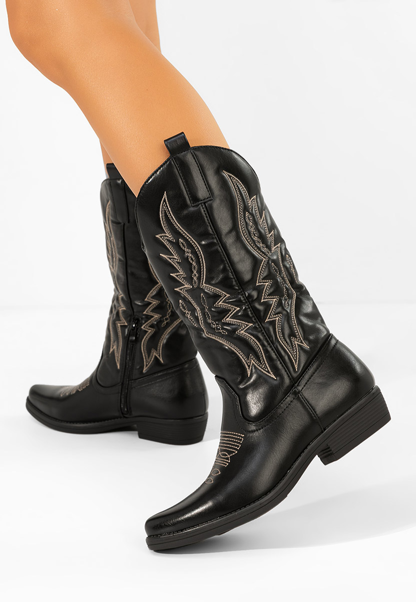 Brisia fekete cowboy csizma