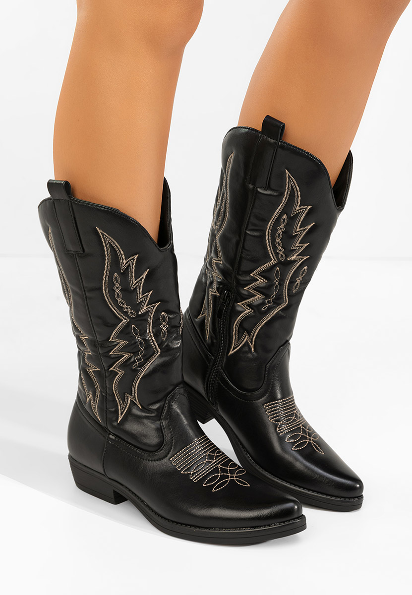 Brisia fekete cowboy csizma