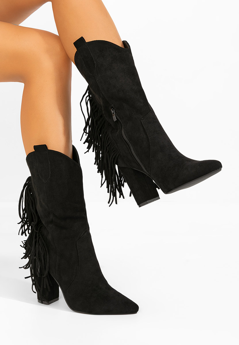 Aurina fekete cowboy csizma női 