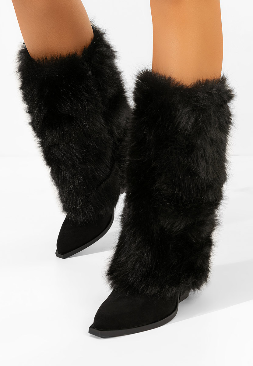 Olivine fekete meleg női csizma 