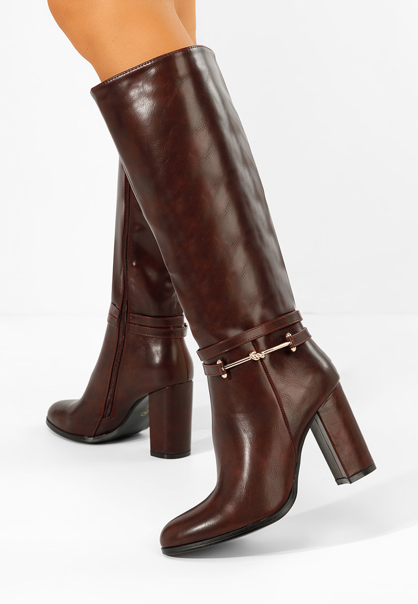 Dresara borvörös magassarkú csizma