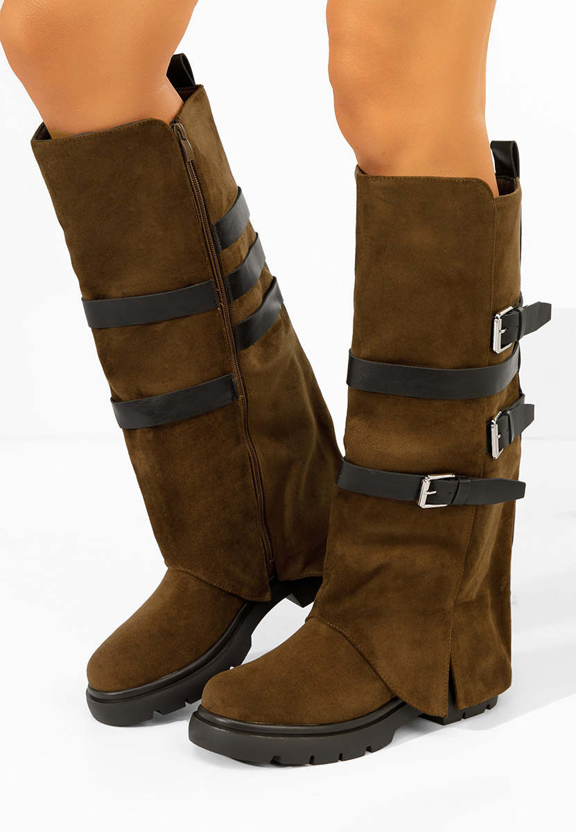 Rovira barna lapos talpú csizma 