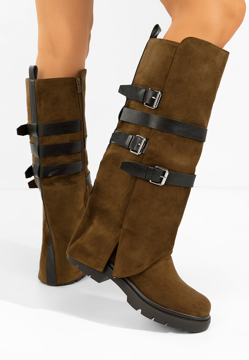 Rovira barna lapos talpú csizma 