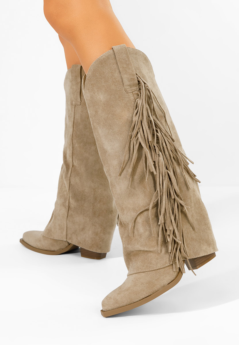 Charlina khaki cowboy csizma női 