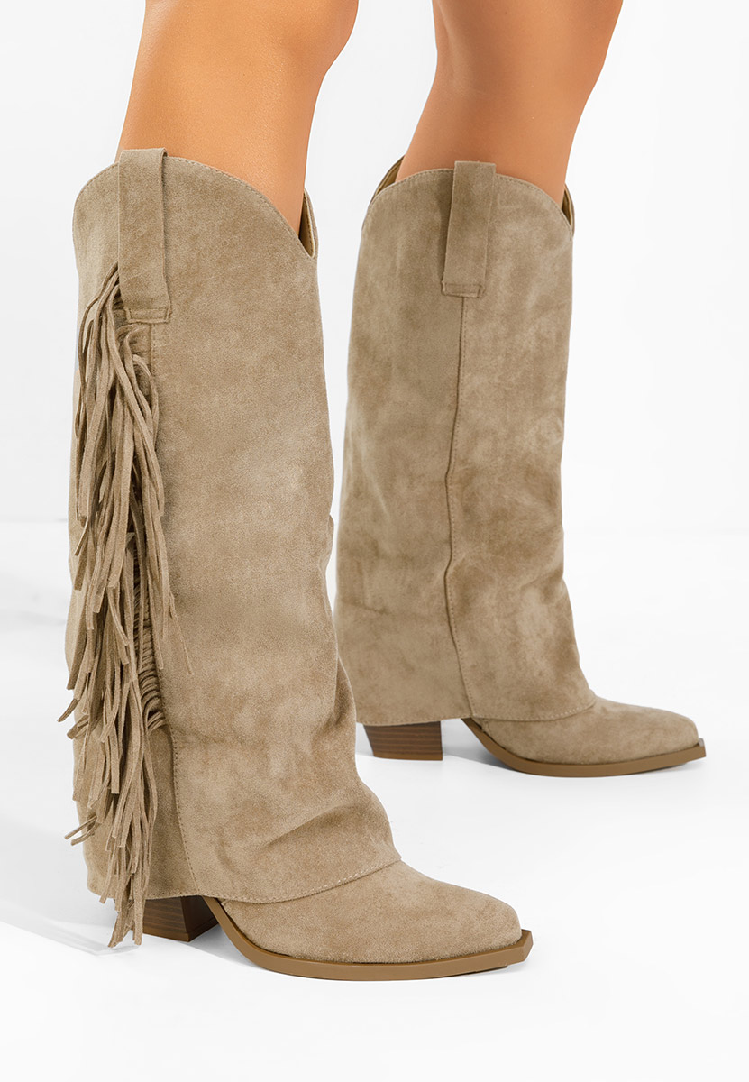 Charlina khaki cowboy csizma női 