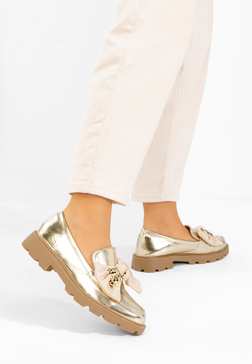 Desana aranyszínü női telitalpú mokaszin