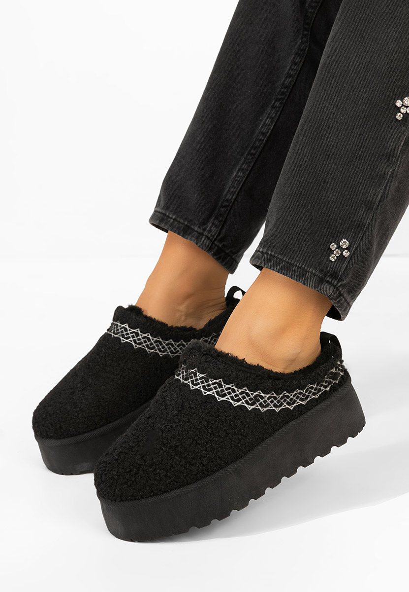 Aronna fekete telitalpú platform papucs