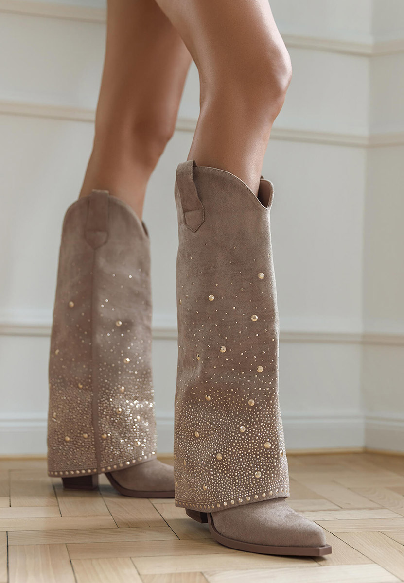 Millie khaki magassarkú csizma