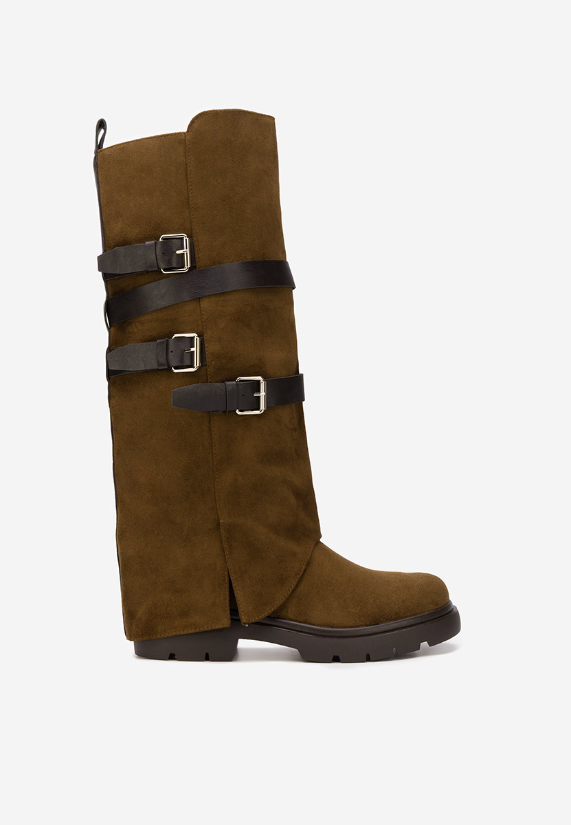 Rovira barna lapos talpú csizma 