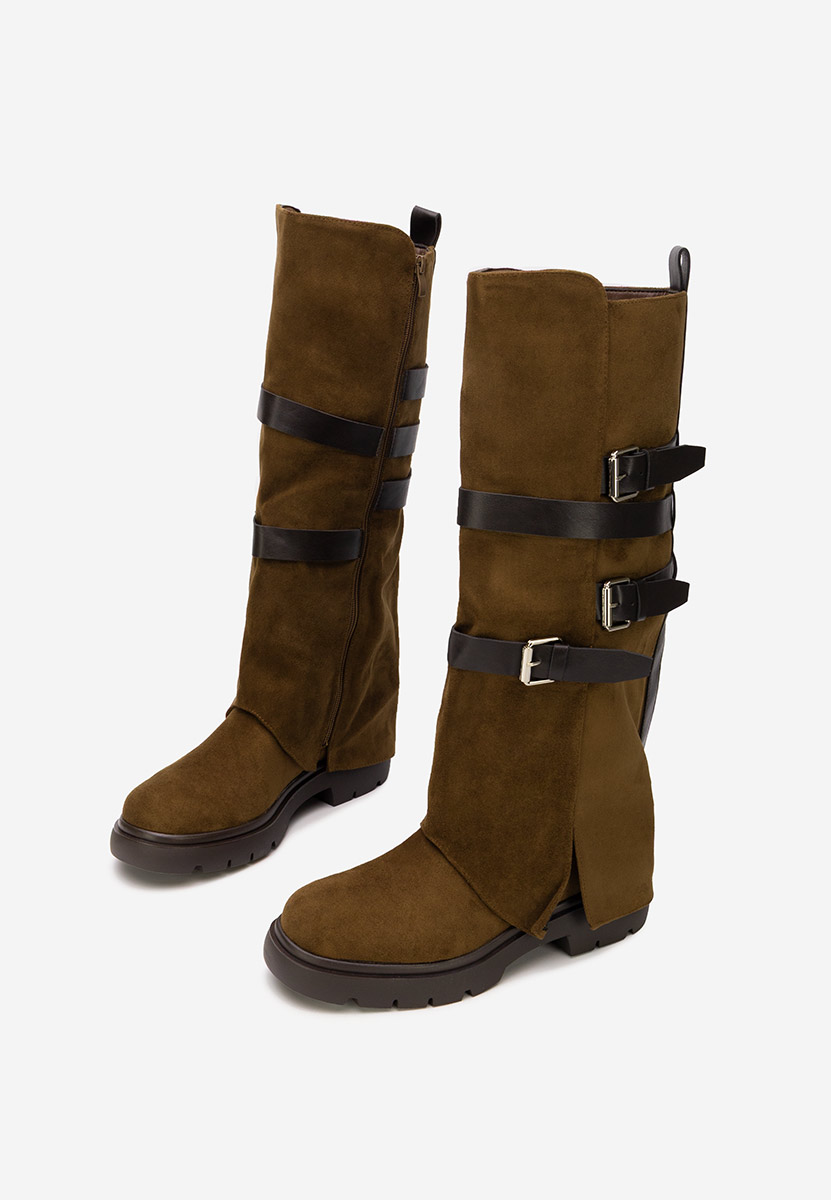 Rovira barna lapos talpú csizma 