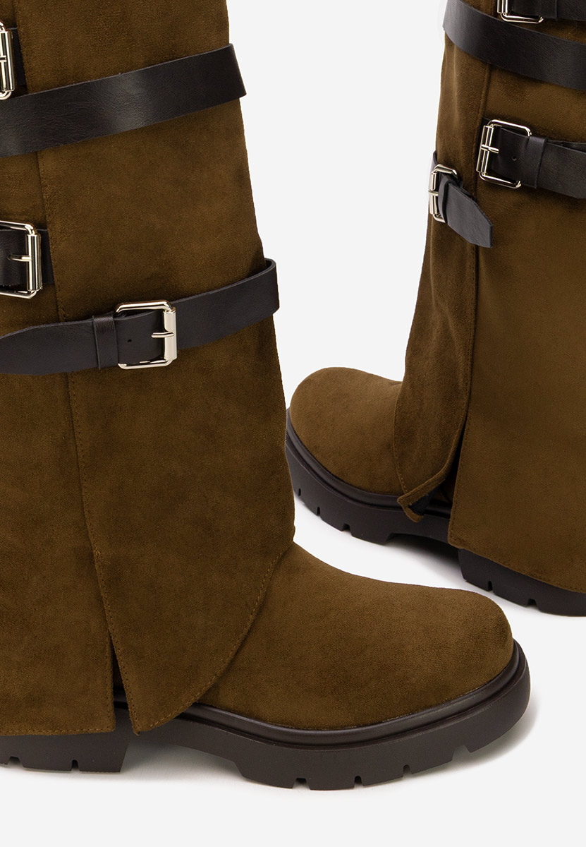 Rovira barna lapos talpú csizma 