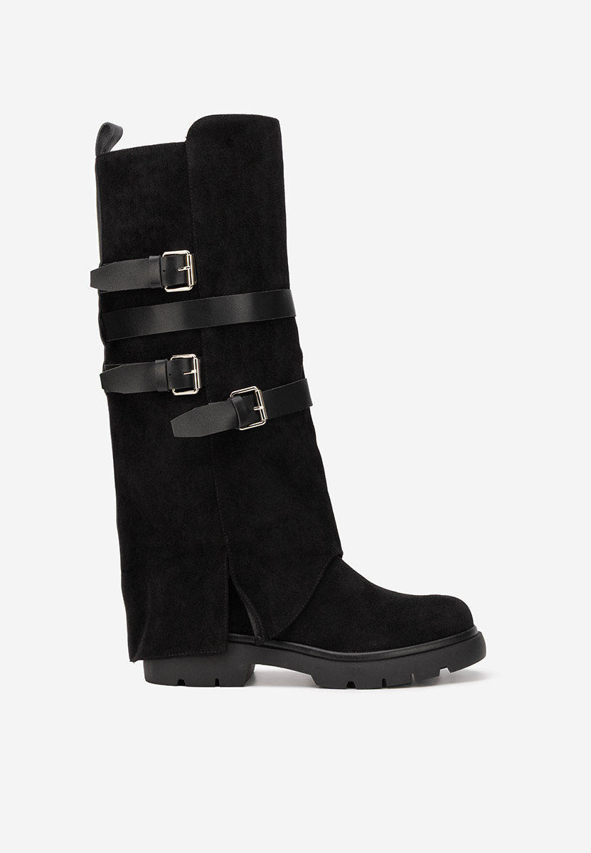 Rovira fekete lapos talpú csizma 