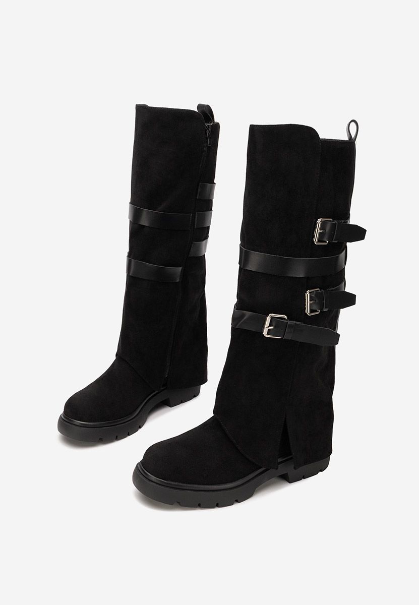 Rovira fekete lapos talpú csizma 