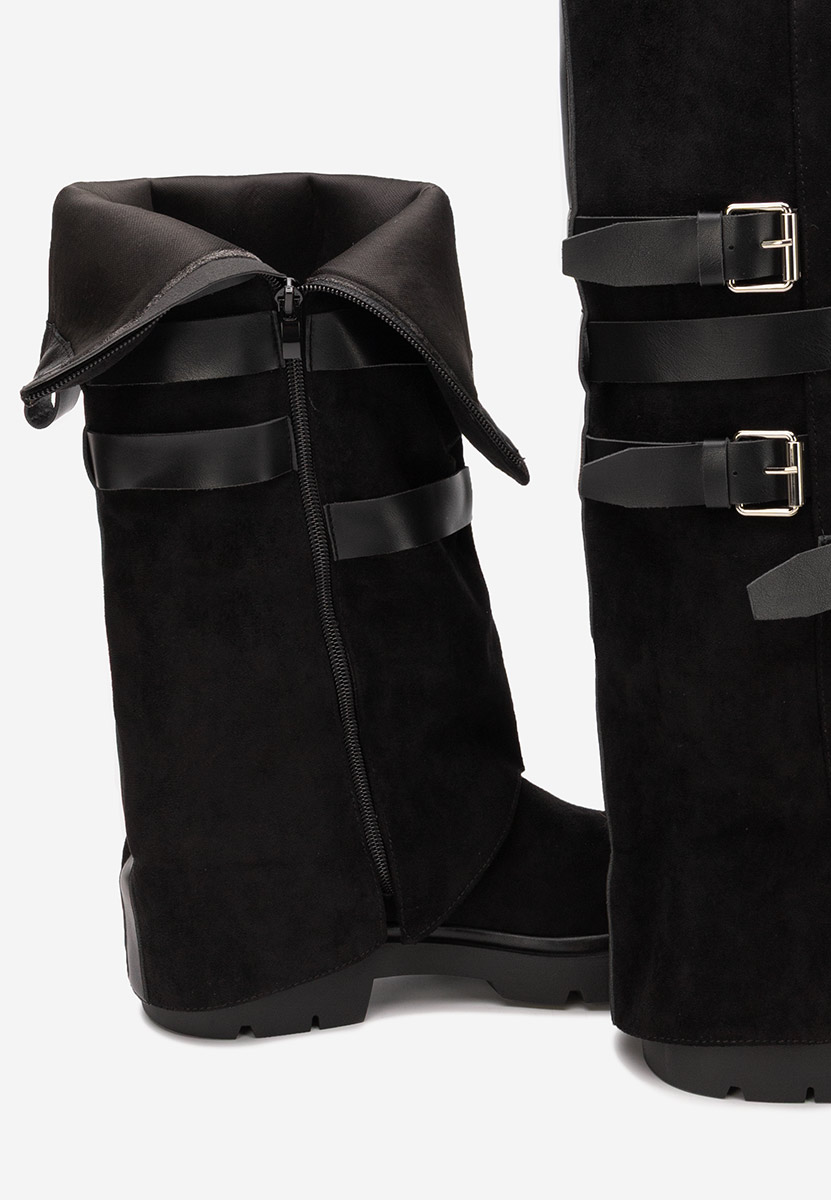 Rovira fekete lapos talpú csizma 