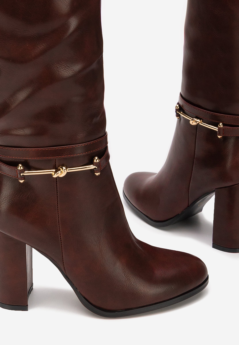 Dresara borvörös magassarkú csizma