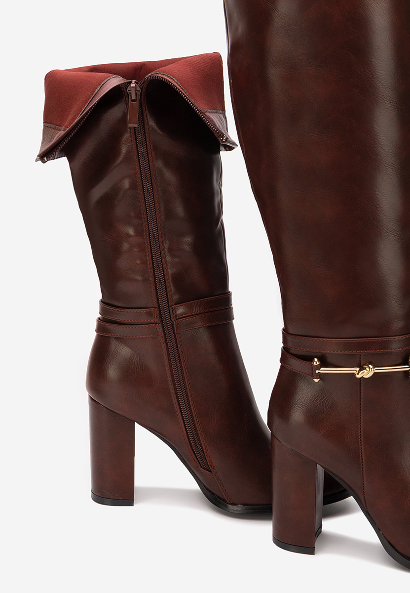 Dresara borvörös magassarkú csizma