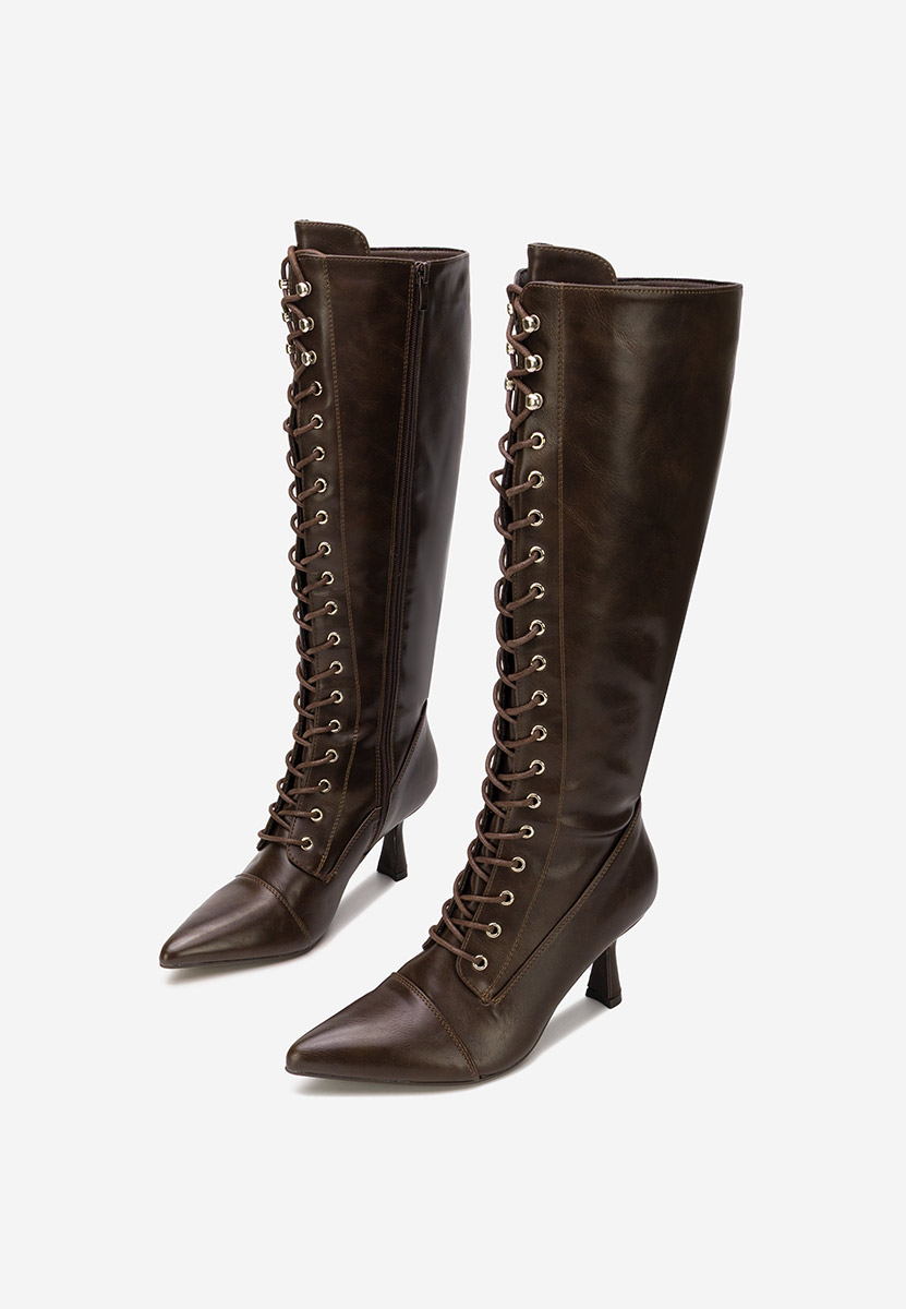 Ulmira barna tűsarkú csizma