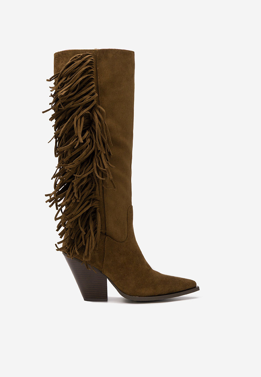 Brania camel magassarkú csizma