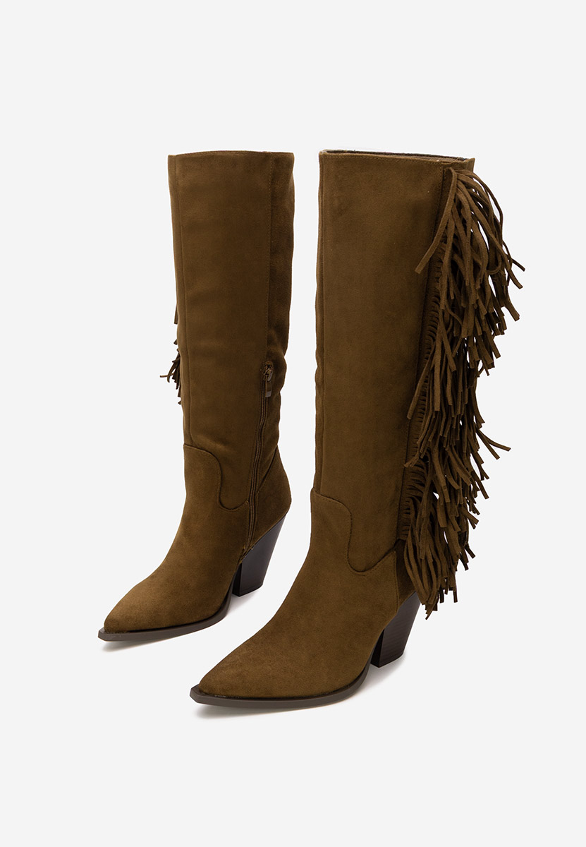 Brania camel magassarkú csizma