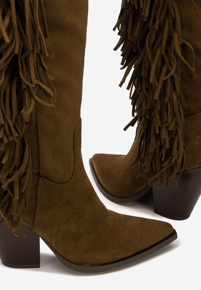 Brania camel magassarkú csizma