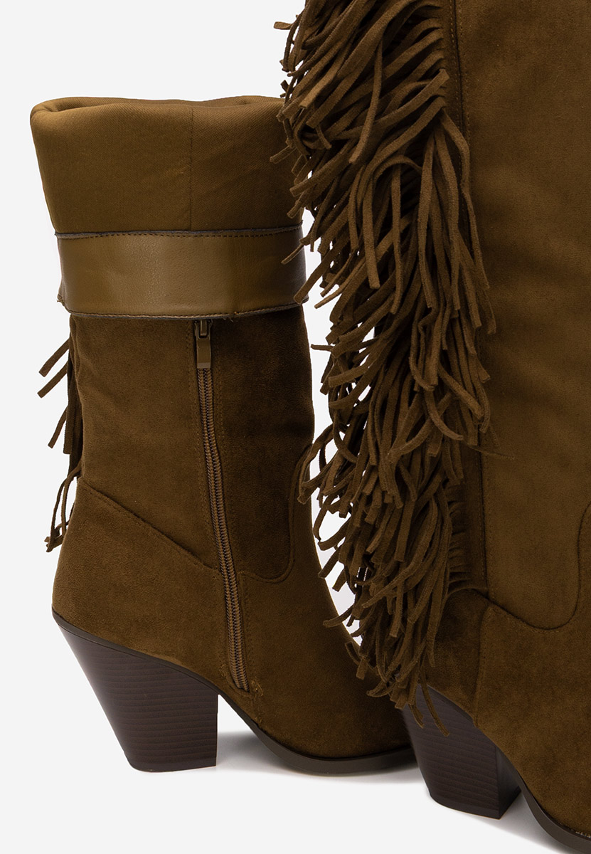 Brania camel magassarkú csizma