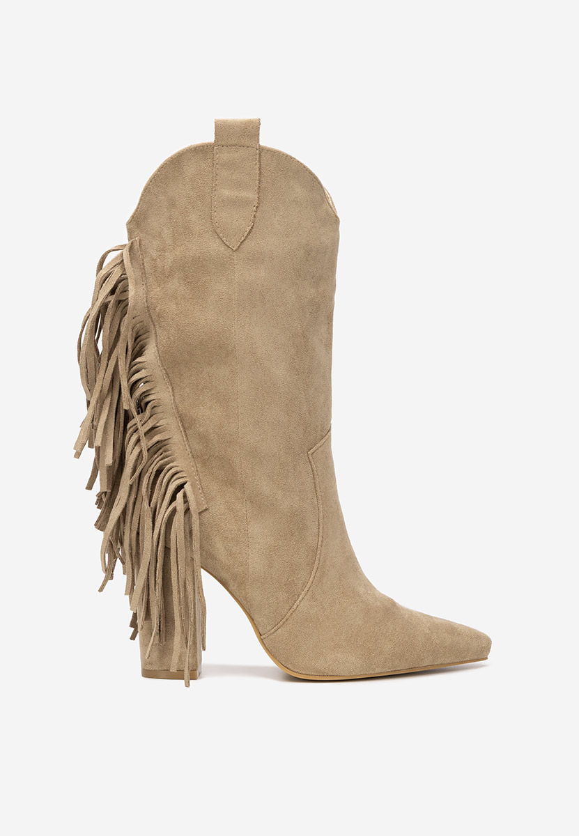 Aurina khaki cowboy csizma női 