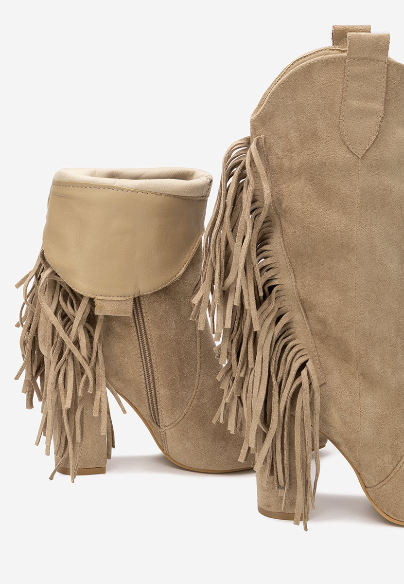 Aurina khaki cowboy csizma női 