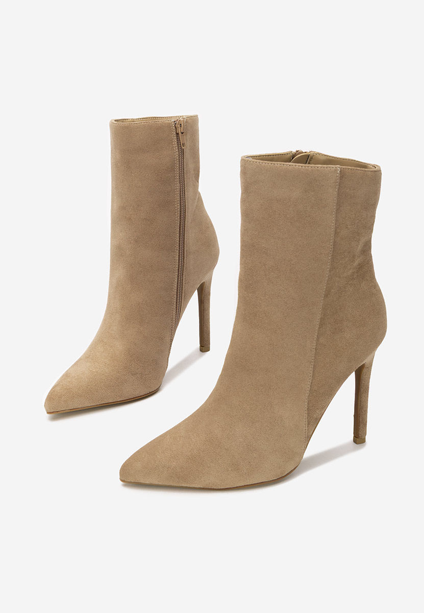 Cendria khaki tűsarkú bokacipő