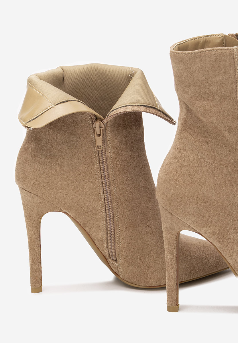 Cendria khaki tűsarkú bokacipő