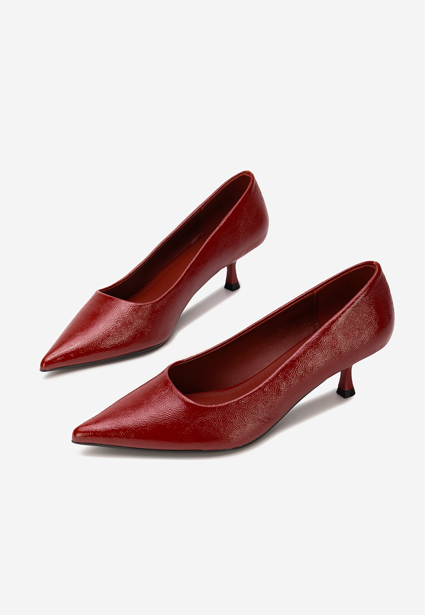 Dianela borvörös alacsony sarkú körömcipő