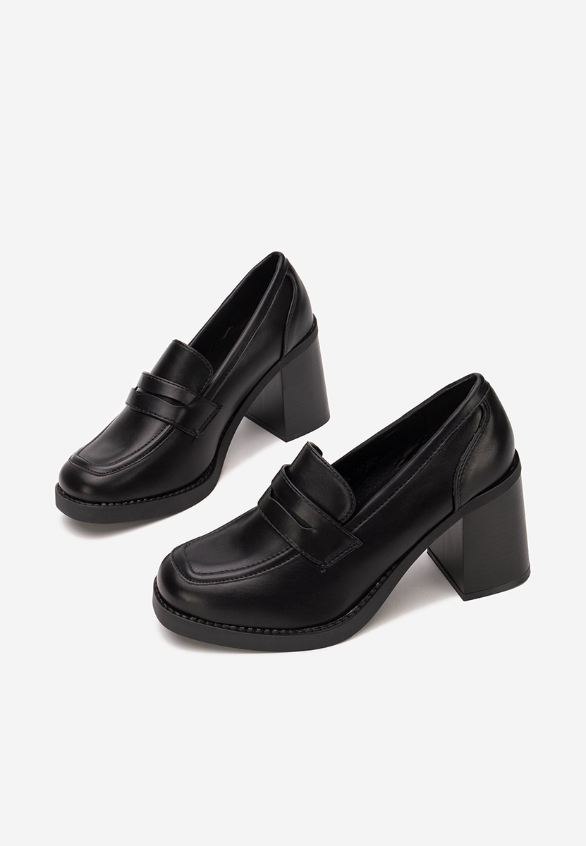 Zenova fekete női loafer cipő