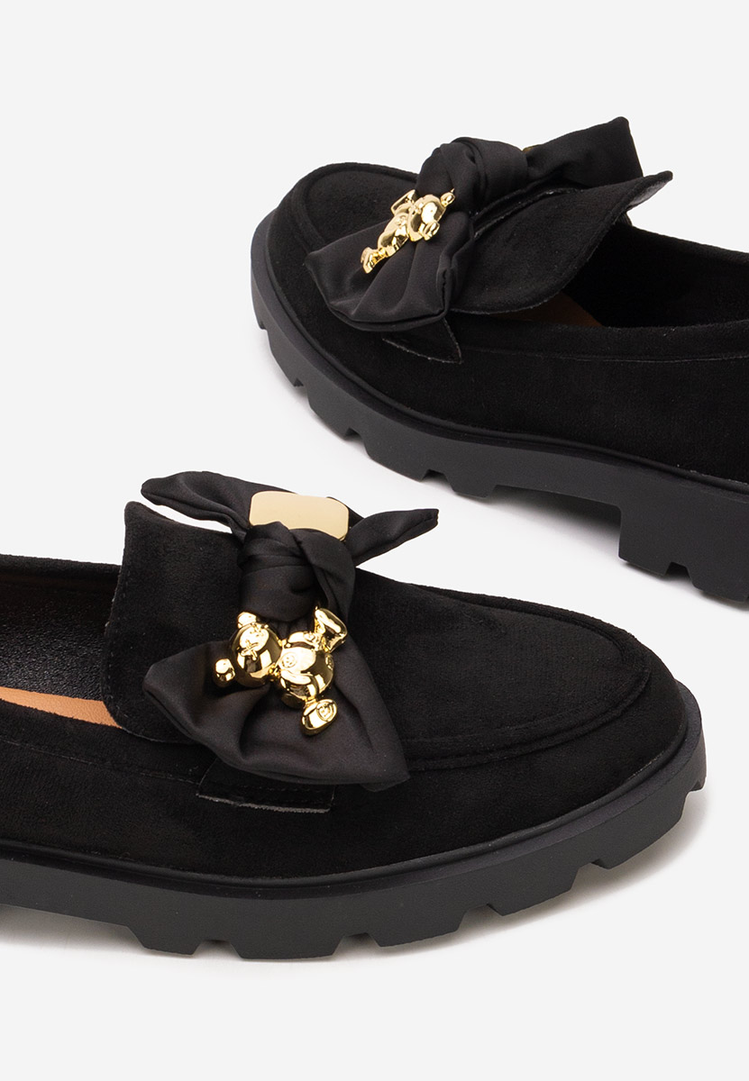 Desana fekete női telitalpú mokaszin