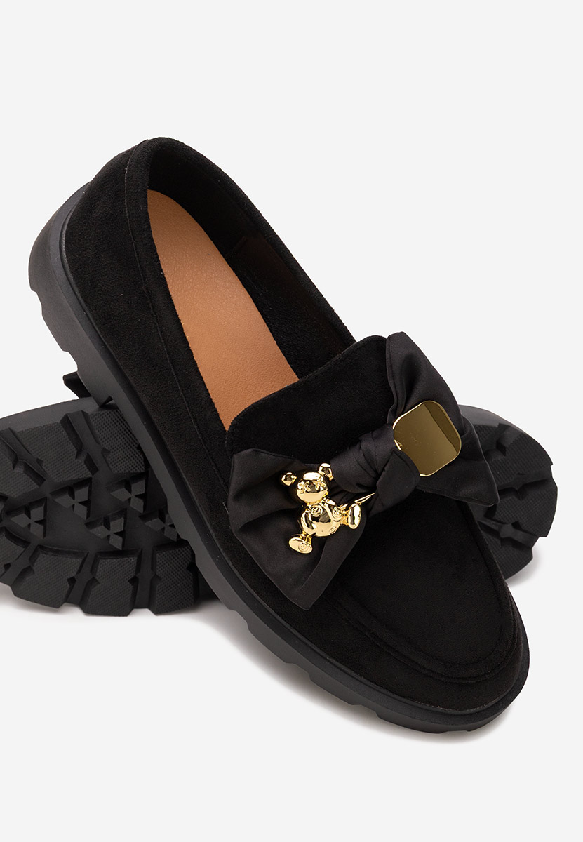 Desana fekete női telitalpú mokaszin