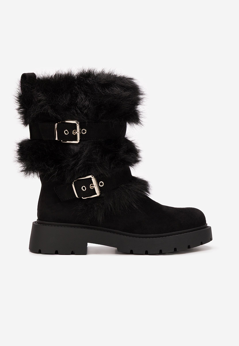 Nelisia fekete meleg női csizma 