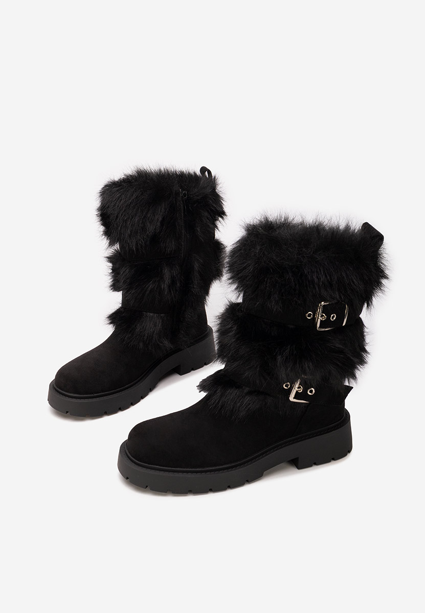 Nelisia fekete meleg női csizma 