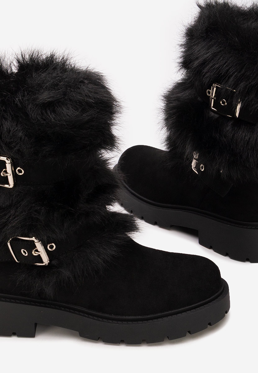 Nelisia fekete meleg női csizma 