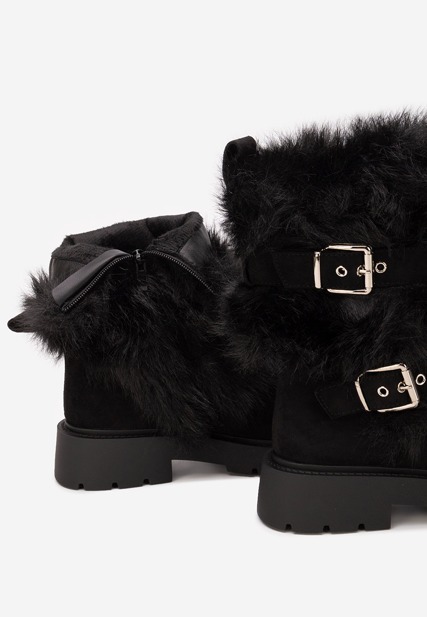 Nelisia fekete meleg női csizma 