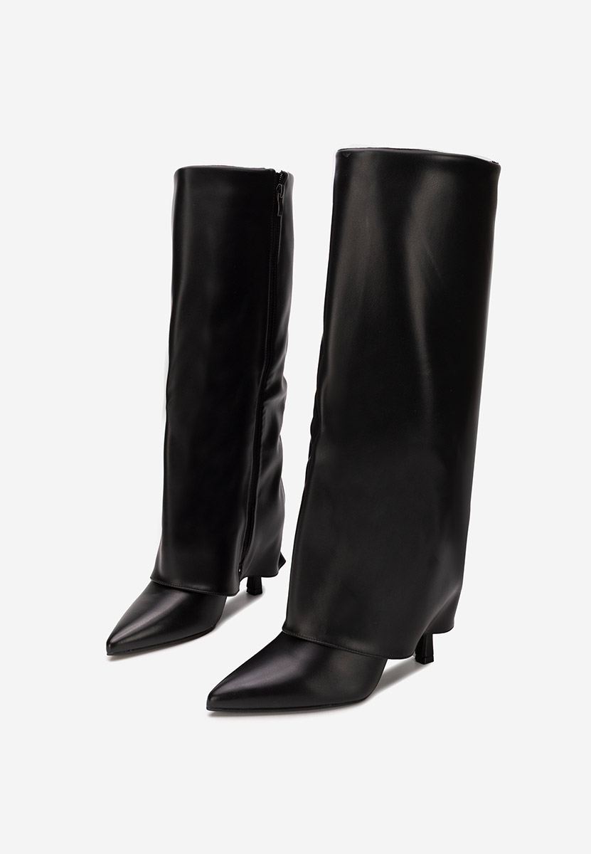 Brynora fekete tűsarkú csizma