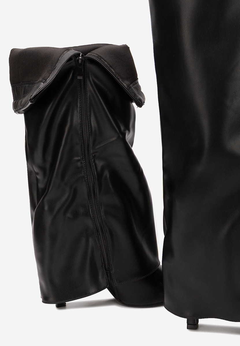 Brynora fekete tűsarkú csizma