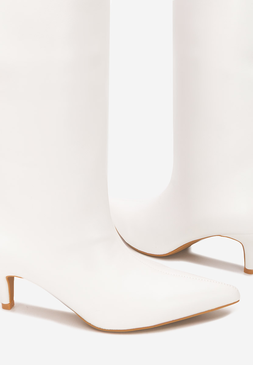 Brelisa fehér női elegáns csizma