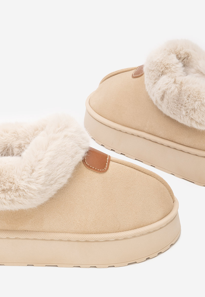 Elarva bézs telitalpú platform bokacsizma