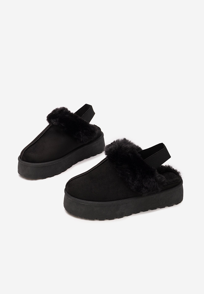 Edden fekete telitalpú platform papucs