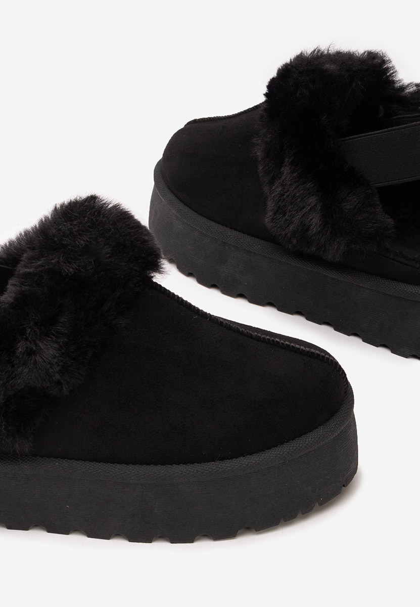 Edden fekete telitalpú platform papucs