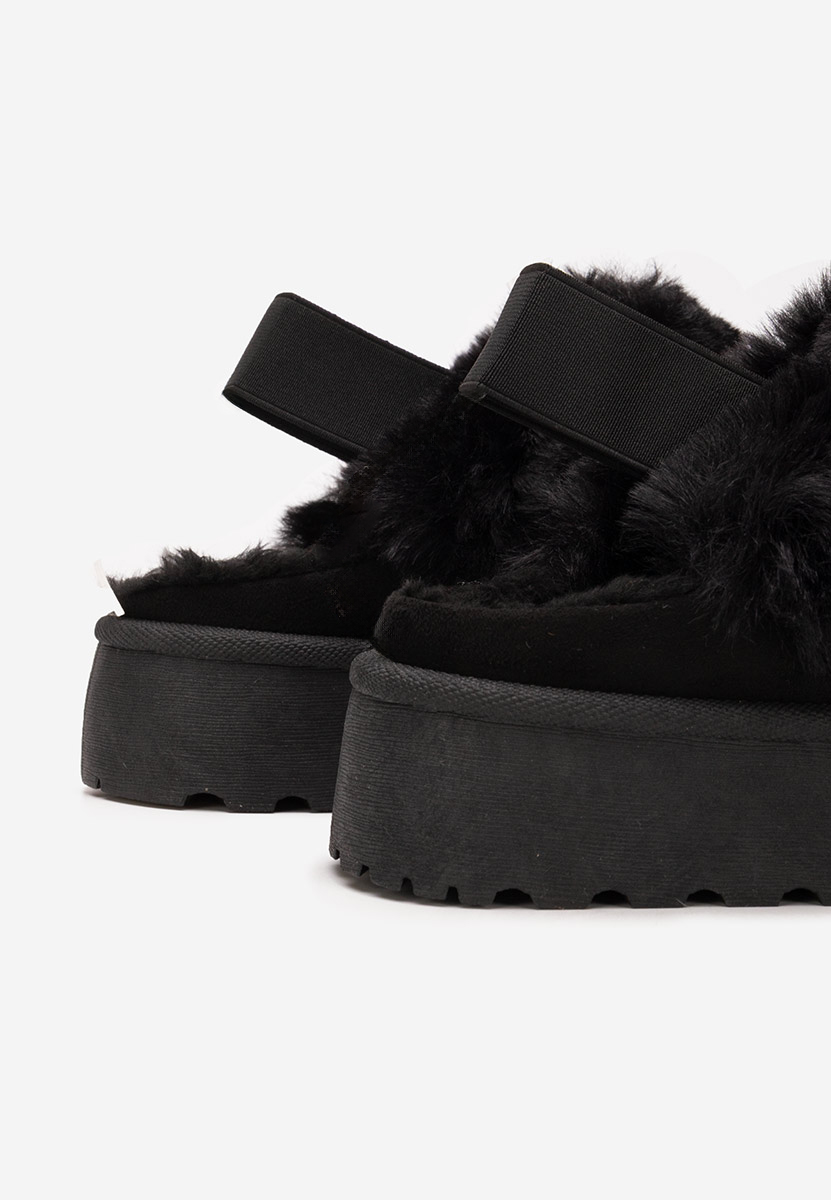 Edden fekete telitalpú platform papucs